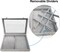 Ice Velvet Jewelry Box Display Case with a Clear Glass Window,10 Hooks Necklace Organizer Box and 12 Grids for Earrings Rings Storage Grey